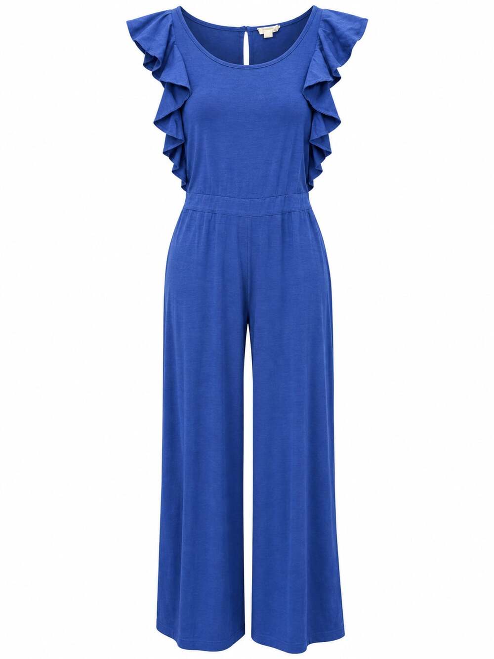 Mo:Vint Anthropologie Flutter Sleeve Wide Leg Jumpsuit Size XS Blue